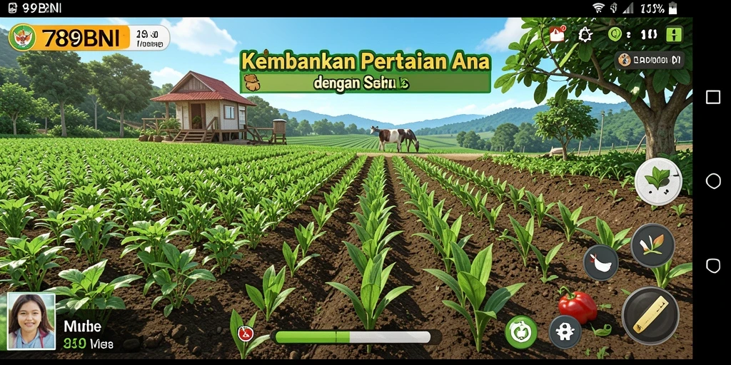 Tampilan gameplay menarik dari 789BNI yang menunjukkan aktivitas pertanian.