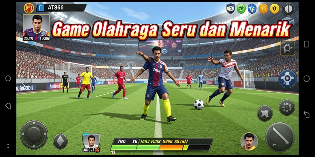 Tampilan layar utama AT866 dengan aksi olahraga yang intens.