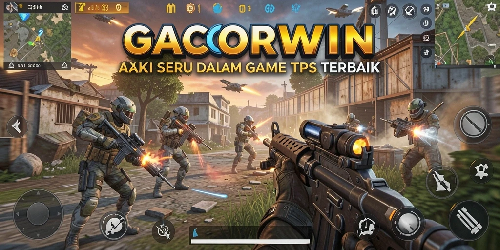Screenshot GACORWIN menampilkan aksi seru dalam pertempuran TPS.
