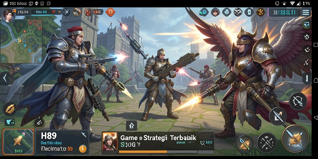 Screenshot gameplay H89 menunjukkan pertempuran strategis yang intens.