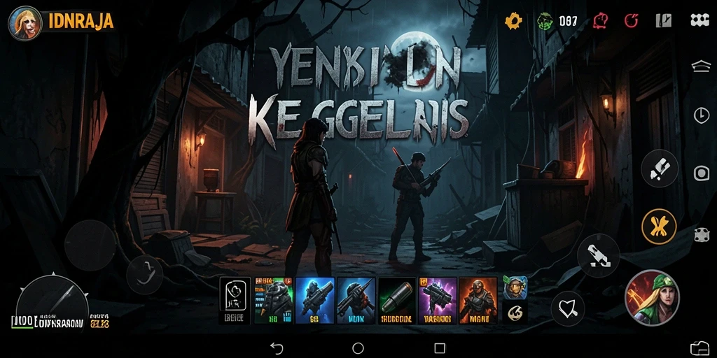 Tampilan gameplay menakutkan di dunia kegelapan IDNRAJA.