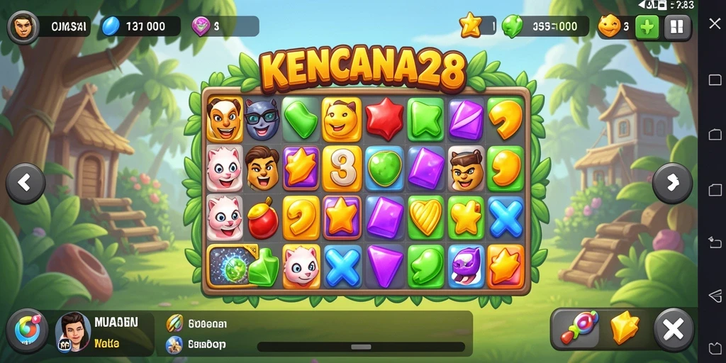 Tampilan gameplay KENCANA28 yang penuh warna dan seru.