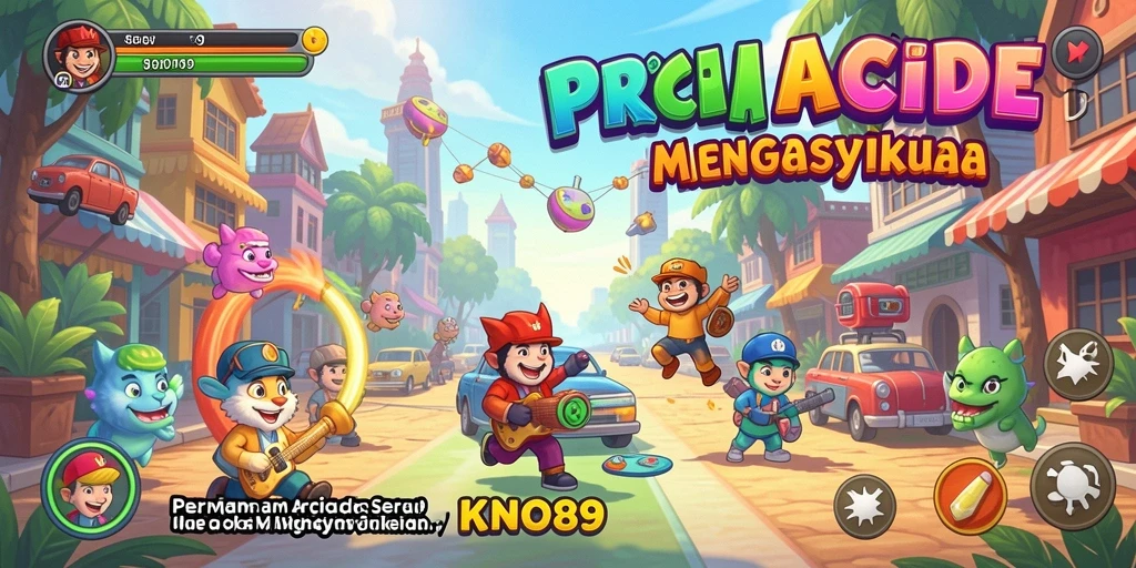 Screenshot gameplay KNO89 menampilkan aksinya yang mendebarkan di level arcade.