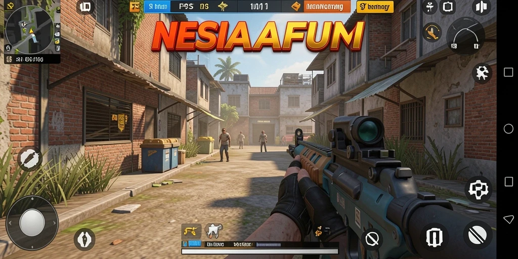 Screenshot gameplay menunjukkan aksi tembak-menembak yang intens.