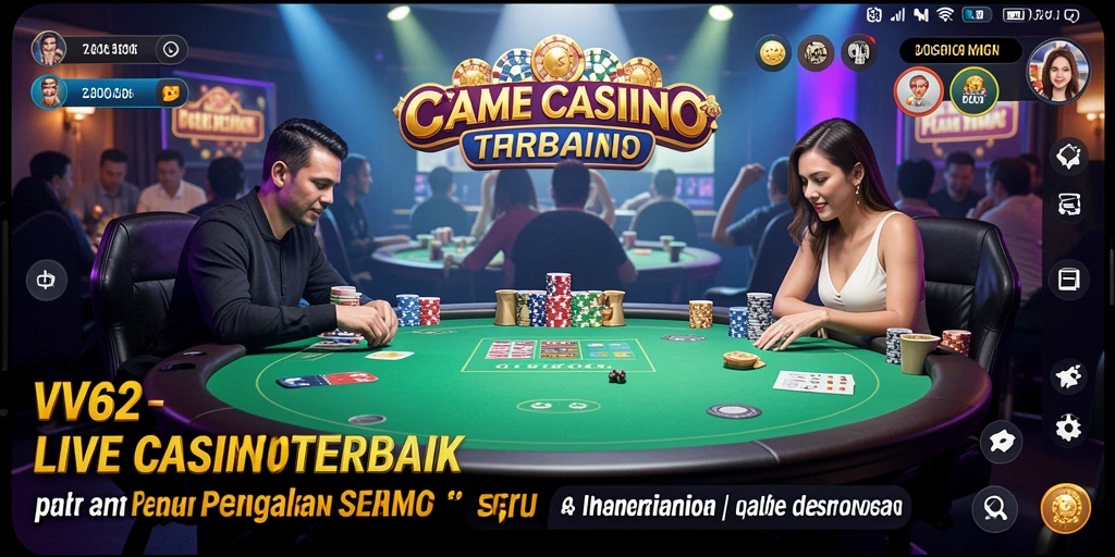 Tampilan menarik dari gameplay Live Casino di VV62.